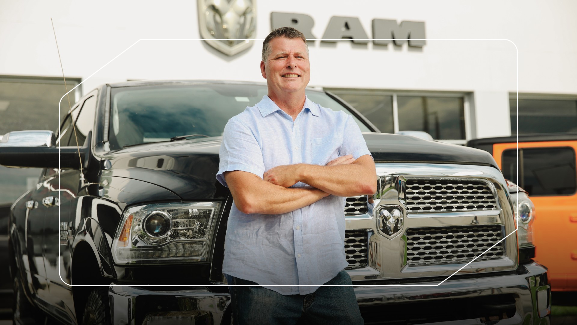 Clyde at the Ram dealership with his truck