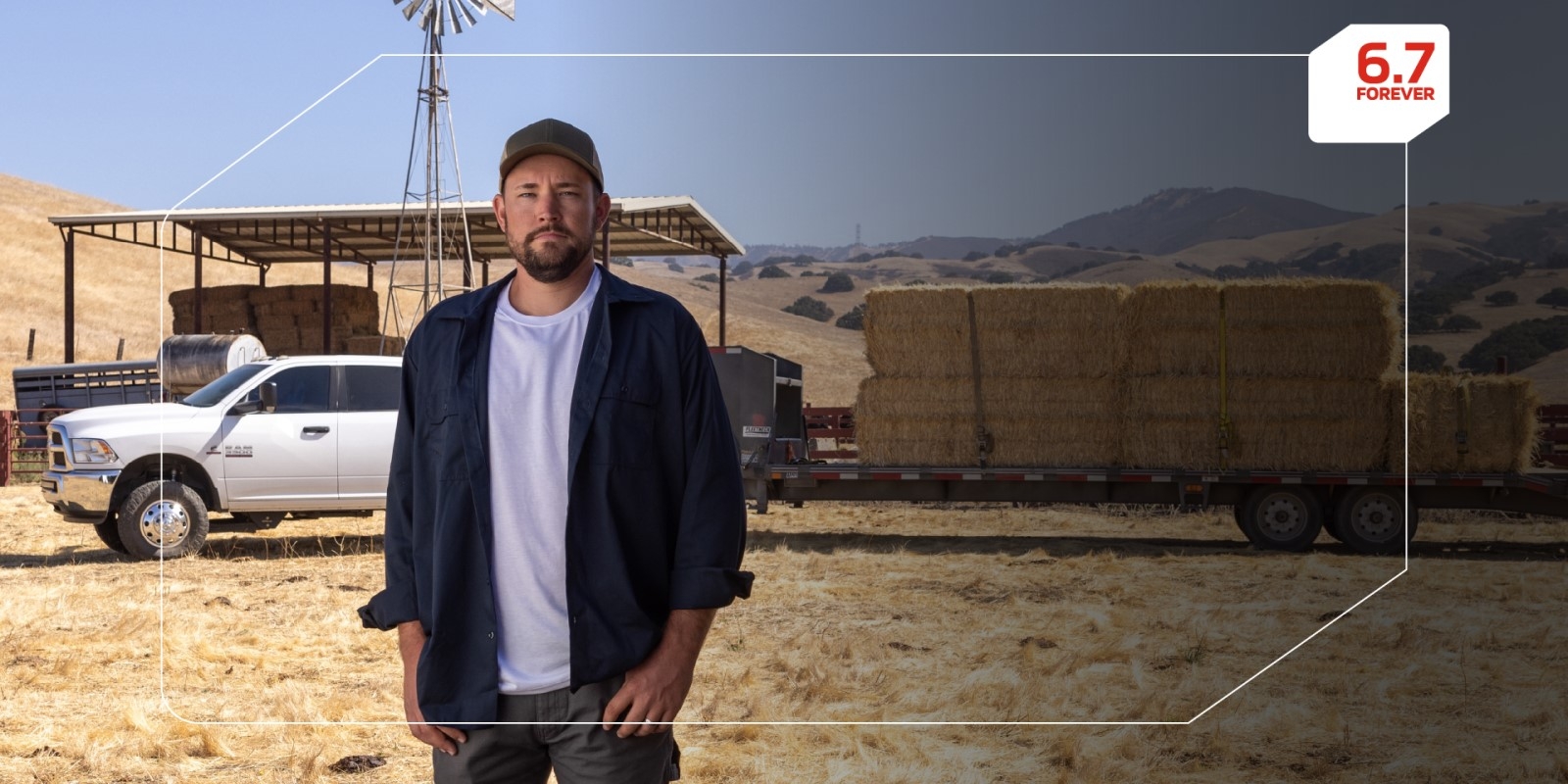 Man on farm with his Ram truck